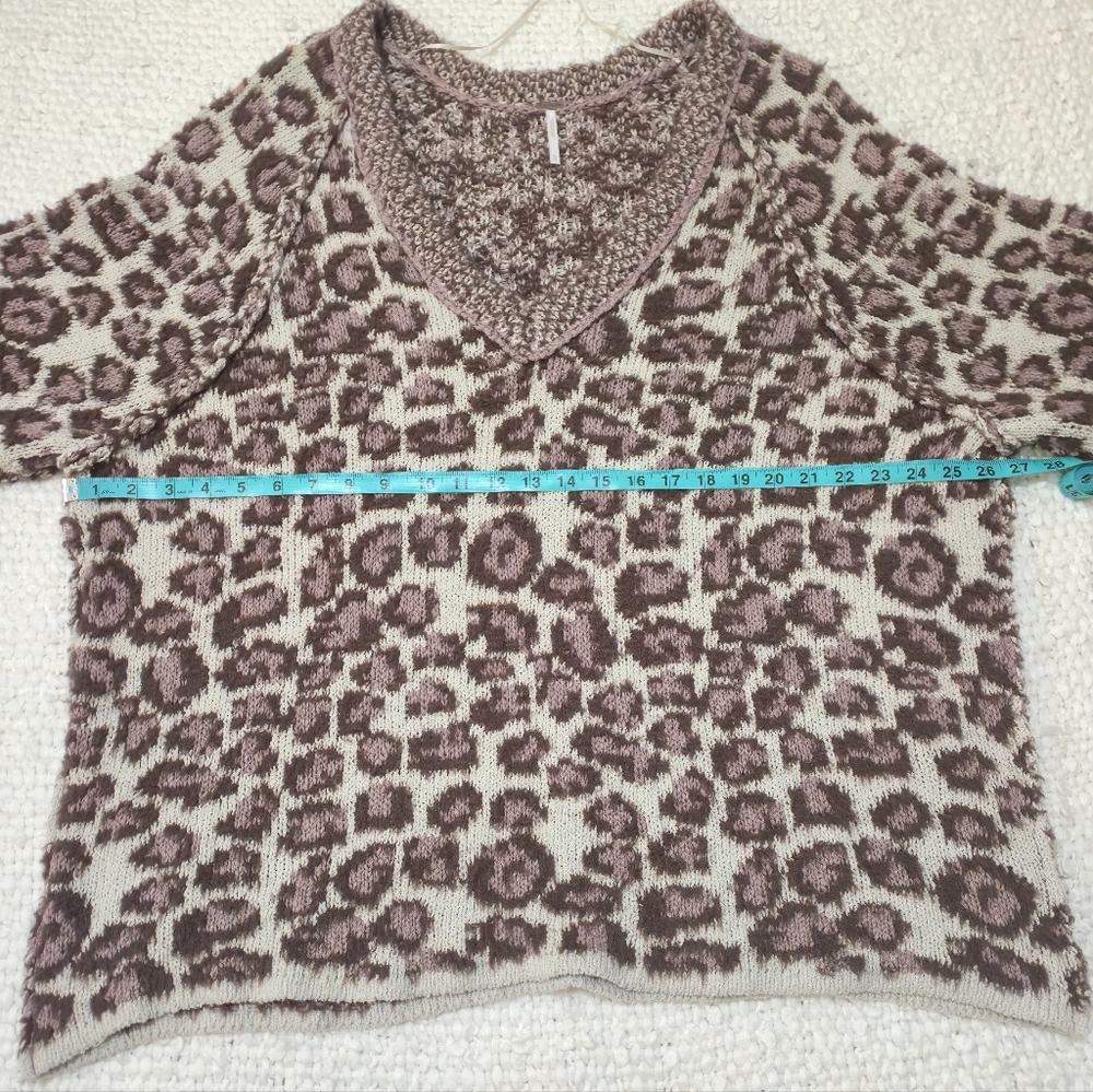 FREE PEOPLE Little Animal Pullover Knit Sweater In Grey Antler Combo Size XL - Picture 10 of 13
